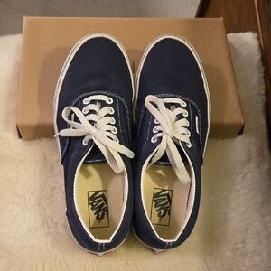 Vans Men's Or Woman Dark Blue Canvas Sneakers Sz 8.5 Mens  Or Sz 10 Womans